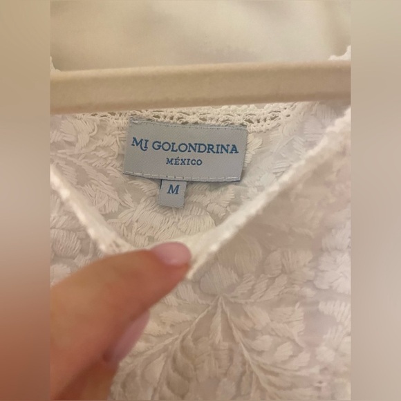 Mi Golondrina Soledad Blanca Nieve Vestida White Flutter Ruffle Sleeve Dress - Picture 5 of 12